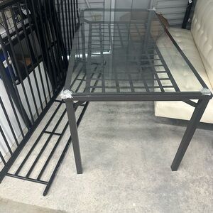 Modern Glass Top Dining Table